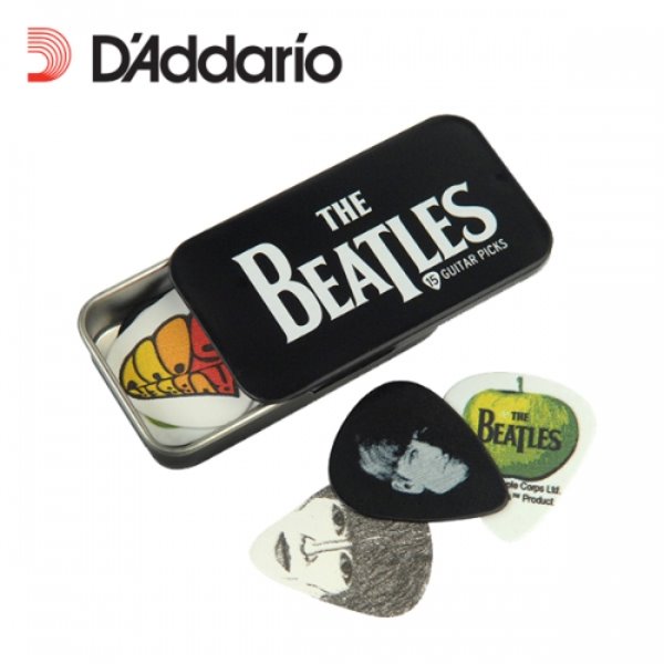 Picks Tins with Assorted Beatles Picks Logo 15BT1 (Standard/Medium/15개입)